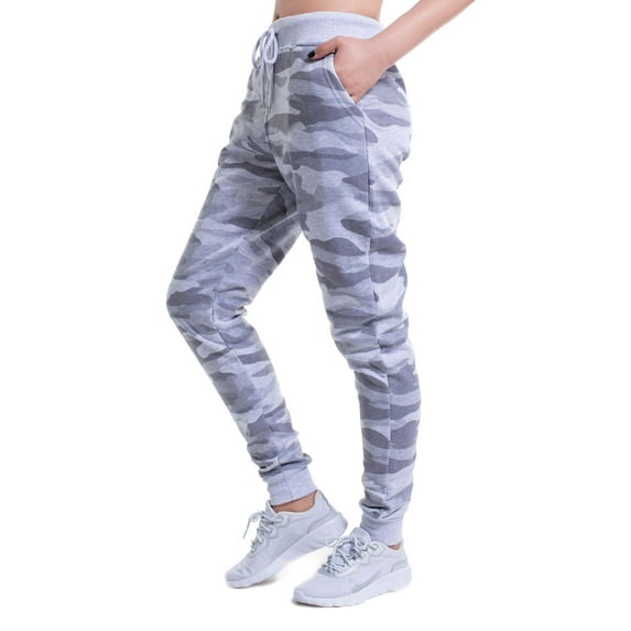 MixMatchy Women's Camo Print Knit Jogger Fleece Sweatpants