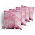 thumbnail image 5 of Ambesonne Pink Throw Pillow Cover 4 Pack, Abstract Vintage Triangles, 16", Pink, 5 of 7