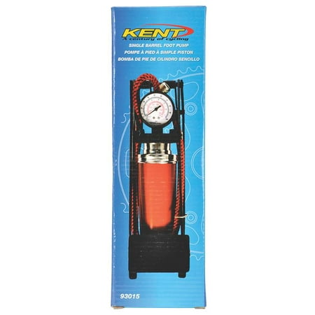 Kent 93015 Foot Pump, 90 psi, Single Cylinder, 21 in Hose