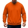 thumbnail image 2 of Hearthz Mens Crewneck Sweatshirts Solid Color Oversized Mens Fleece Sweatshirt Fall Winter Drop Shoulder Lightweight Pullover Men Orange XL, 2 of 4