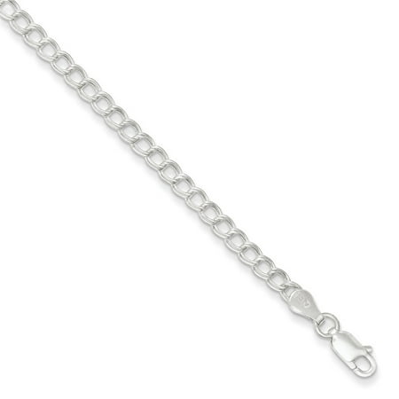 Sterling Silver 7inch Polished Double Link Charm