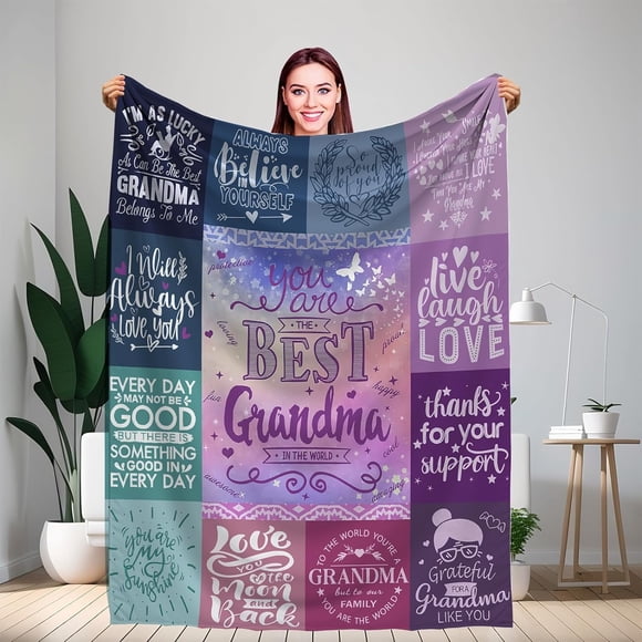 LHSHID Grandma Gifts Blanket in Best Gifts for Grandma Great Grandma Birthday Gifts for Grandma from Grandaughter Grandson New Grandma Gifts First Time to My Grandmother Gift Ideas 50x60in