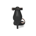 thumbnail image 3 of BLISSFUL STEP Women's Shoes Kitten Heel Ankle Strap Open Toe Sandals Black 10, 3 of 8