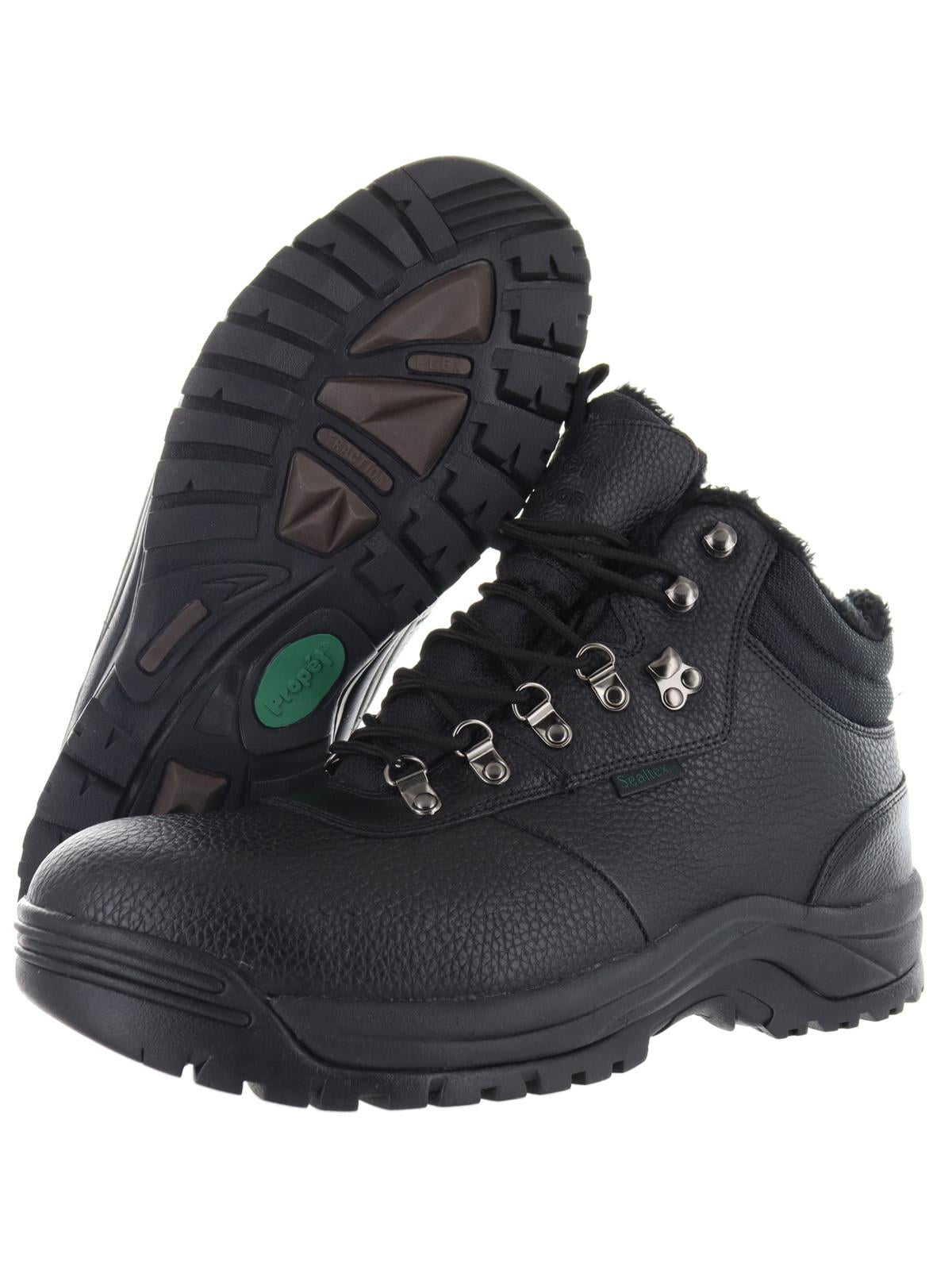 Propet Mens Cliff Walker II Leather Outdoor Hiking Shoes Black 11 Medium (D)