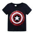 thumbnail image 3 of Kids Boys Spiderman Short Sleeve T-shirt Sequins Turn Over Pattern Changing Tops Tee, 3 of 4