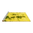thumbnail image 2 of Ahgly Company Machine Washable Indoor Round Abstract Yellow Modern Area Rugs, 3' Round, 2 of 4