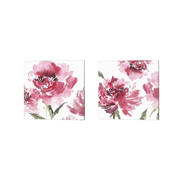 Isabelle Z 'Crimson Blossoms' Canvas Art (Set of 2)