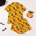 thumbnail image 4 of Likimi Toddler Girls Halloween Pajamas Set Short Sleeve Hallowmas Cartoon Print Lapel Button Down Pjs Tops With Shorts For Party Casual Homewear, 4 of 9