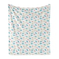 thumbnail image 1 of Shells Soft Flannel Fleece Throw Blanket, Long Tail Cabrits Murex Cones with Ornamental Pattern with Dots, Cozy Plush for Indoor and Outdoor Use, 70" x 90", Multicolor, by Ambesonne, 1 of 6