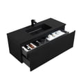 thumbnail image 3 of Moore 48 Inch Matte Black Wall Mount Vanity With A Integrated Black Sink, 3 of 5