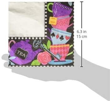 Mad Tea Party Beverage Napkins - Multicolor Themed Paper Napkins For Parties & Celebrations