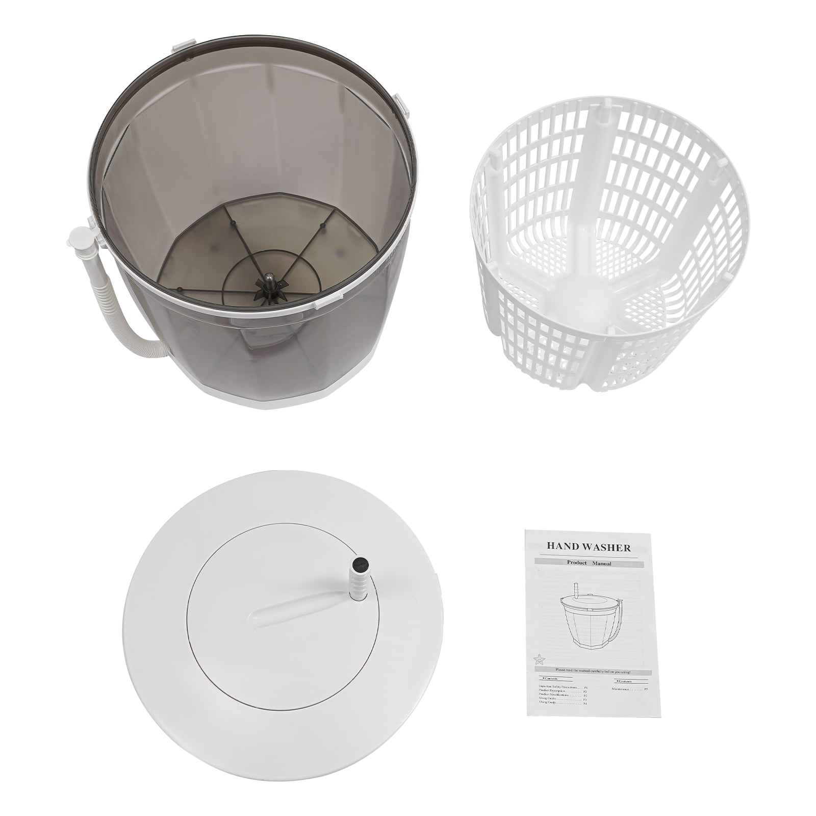 1 PCS 2 in 1 Manual Washing Machine, Compact Washer Spin Dryer, Hand Washer, 35*32cm/13.8*12.6in