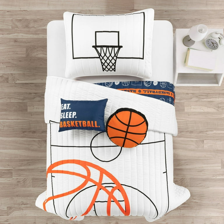 5pc Full/Queen Kids' Basketball orders Game Reversible Oversized Quilt Set Charcoal -