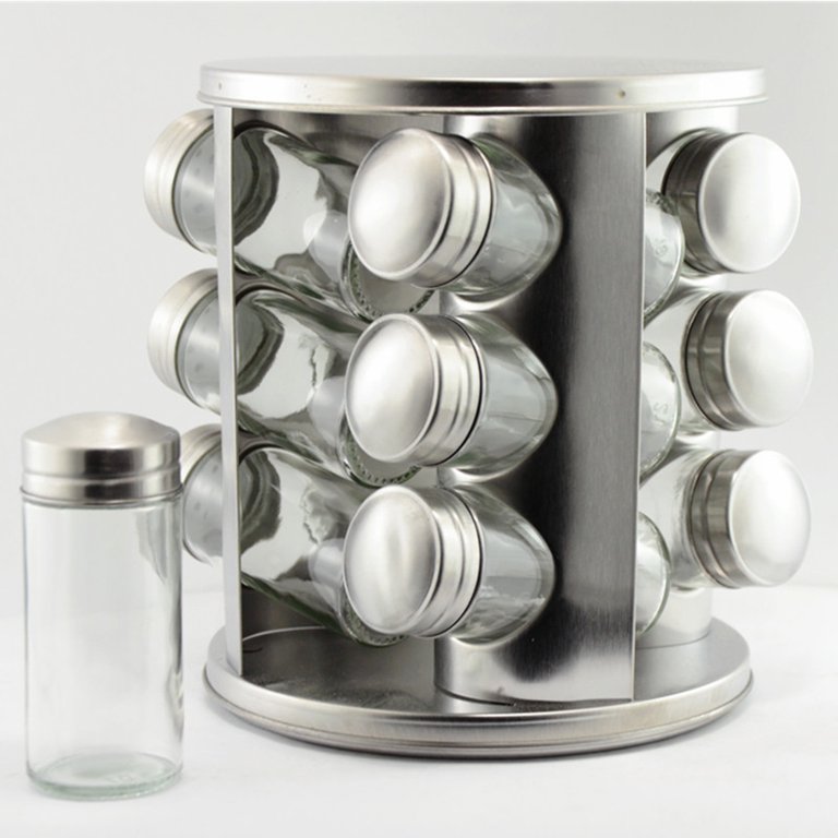 1set Revolving Spice Rack, 6-Jar Seasoning Organizer Holder 360