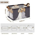 thumbnail image 7 of Yayeee Foldable Storage Basket for Shelves with Handles Waterproof Cloth Bins, Yellow Halloween Dog, 7 of 7