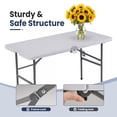 thumbnail image 6 of edx 4FT Folding Table, Outdoor Indoor Heavy Duty Portable with Carrying Handle for Camping, White,23.62"W x 48.03"D x 29.13"H, 6 of 9
