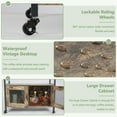 thumbnail image 5 of X-cosrack Large Coffee Bar Cabinet，3 Tiers Kitchen Coffee Cart with Drawer for The Home, Movable Farmhouse Station Table on Wheels for Living Room, Entryway, Dining Room, Kitchen, 5 of 8