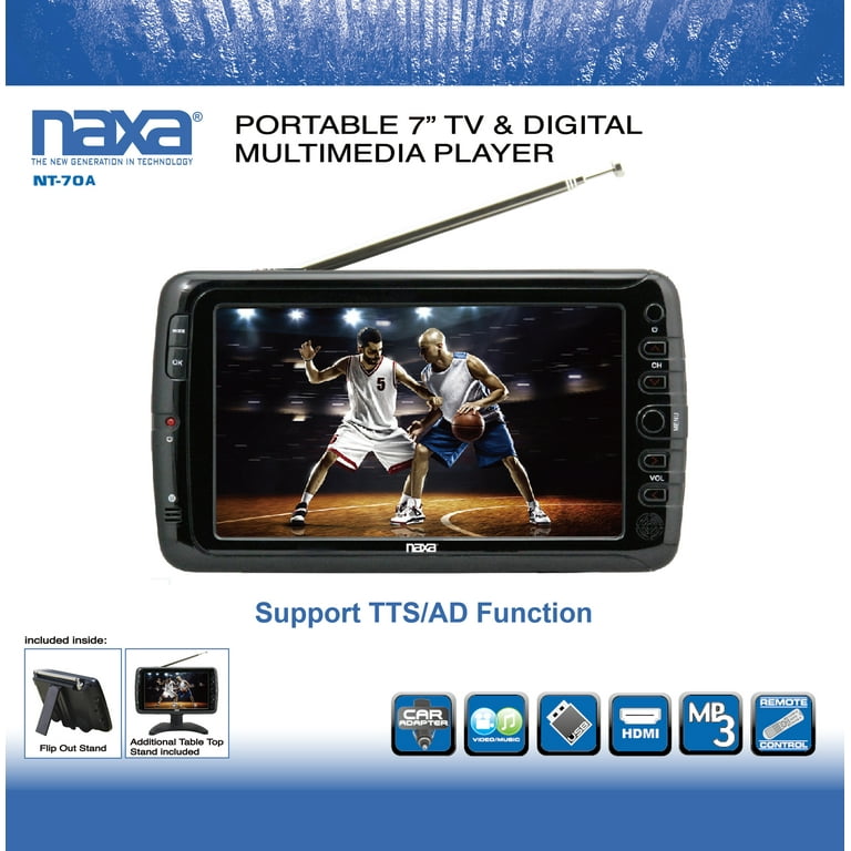 Naxa Electronics NT-70A Portable 7” TV & Digital Multimedia