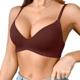 thumbnail image 5 of Women Seamless Wireless Bra One Piece Molded Thin Cup Comfort Bra Breathable Lightweight Back Hook Everyday Comfort for Summer(Brown,80C), 5 of 5