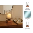 thumbnail image 5 of Decorative Wood and Glass Candle Holder Hurricane - Contemporary Pillar Candlestick Holder for Dining Table Centerpieces - Stylish Home Decor Accent for Bookshelf or Entryway Decor - 9", Brown, 5 of 12