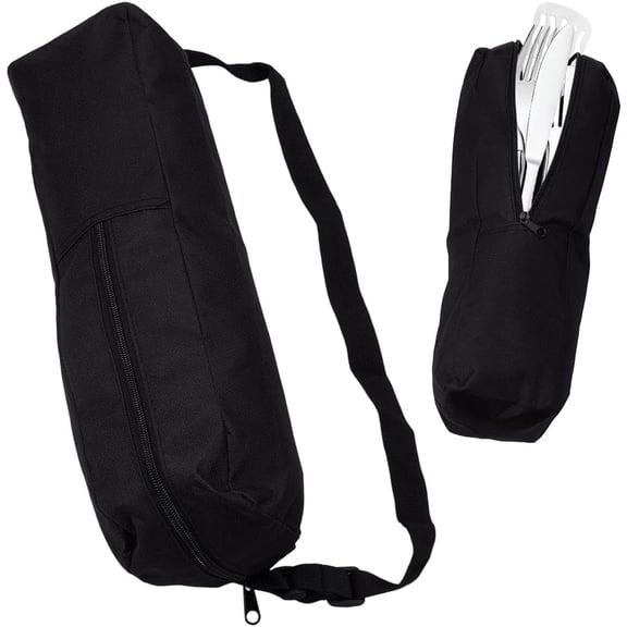 BBQ Utensils Storage Bag Black Oxford Cloth Waterproof BBQ Tool Accessories Zipper Closure Carry Bags with Shoulder Strap