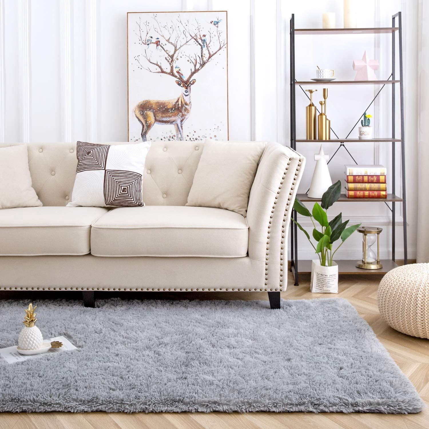 Noahas Luxury Fluffy Rugs Ultra Soft Shag Rug for Bedroom Living Room Kids Room, Children,6'x9',Gray