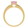 thumbnail image 4 of 1 ct Radiant Cut Simulated Pink Diamond Solitaire Engagement Ring for Women in 18K Yellow Gold, 4 of 5