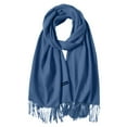 thumbnail image 4 of Women Knitted Triangle Shawls and Wraps Cold Weather Neck Warmer Solid Color Shawl Scarf Dark Blue One Size, 4 of 5