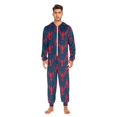 thumbnail image 3 of FORMRS Onesies Pajama for Adults Unisex Hoodie Winter Jumpsuit One Piece Sleepwear, Sizes S-2XL, Blue Lobster Pattern, 3 of 7