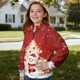 thumbnail image 4 of COEQINE Girls Quarter Zip Sweatshirt Tops, Long Sleeve Loose Fit Sweatshirt Pullover, Printed Fashion Top for Kids Teens Ages 5-6 Machine Wash, Snowman Christmas Tree, 4 of 7