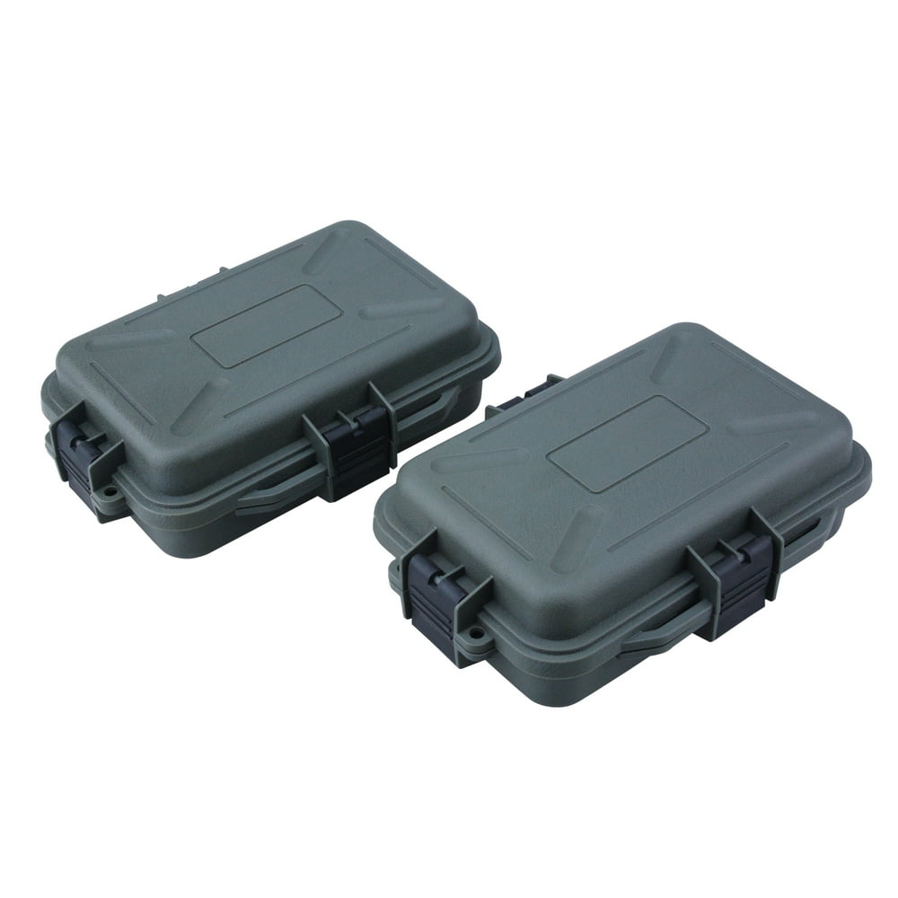 2 Pack Outdoor Plastic Waterproof Survival Case Container Storage Carry