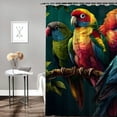 thumbnail image 2 of Orinice Birds Branch Dark Background Bathroom Decor Set with Hooks 100% Polyester Fabric Shower Curtain Set, Colorful Luxurious Graphic Print, Multi-Size 60x72, 2 of 7