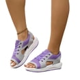 thumbnail image 2 of Womens Mesh Cutout Wedge Sandals Lace Up Shock Absorbing Thick Sole Non Slip Summer Walking Sport Sandals 43, 2 of 7