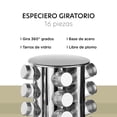 thumbnail image 3 of Rack Organizador 360 Especiero ColorHome 16 Frascos Acero Inoxidable Gris, 3 of 7