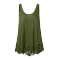 thumbnail image 4 of WTXUE Tank Tops Sleeveless, Scoop Neck Swing Cotton Top Flowy Loose Lace O-Neck Solid Tank Blouse Solid | Casual for Women's Plus Green S, 4 of 6