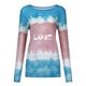 thumbnail image 3 of Casual mujer verano Sexy gradiente estampado Regular cuello redondo mujeres manga larga Top Fridja  czfsfas2515, 3 of 3