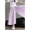 thumbnail image 4 of Hiijoy Big Girls Outfits Letter Print Short Sleeve T-Shirt Wide-Leg Pants Set, Sizes 9-10Y, 4 of 6