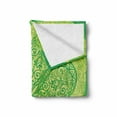 thumbnail image 2 of Irish Soft Flannel Fleece Blanket, Traditional Heart Motifs in Green Tones Monochrome Illustration Swirls, Cozy Plush for Indoor and Outdoor Use, 50" x 60", Green Pale Avocado Green, by Ambesonne, 2 of 6