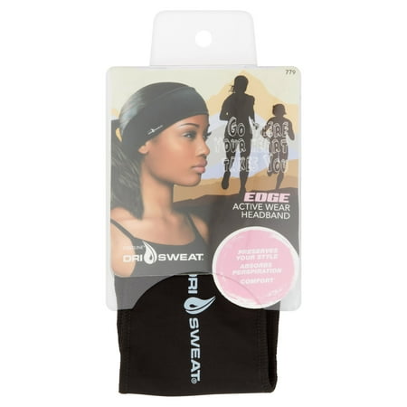 - Dri Sweat Edge Women's Active Wear Headband, Black