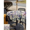 thumbnail image 5 of Outdoor Tablecloth with Umbrella Hole for Patio/Picnic/Party/Camping, Purple Floral Waterproof Table Cloth Square Cover Washable, Spring Lavender Daisy Butterflies Botanical Beige (60"x 60"), 5 of 8