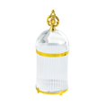 thumbnail image 1 of Tarro de almacenamiento, recipiente para almacenar alimentos, decoración moderna para el hogar, soporte para tenedor de frutas, café y té borde de oro claro, 1 of 9