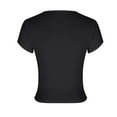 thumbnail image 5 of Lovskoo Womens Tops 2024 Summer Short Sleeve Slim V Neck Plunge Basic V Neck Slim T Shirt Tops Tunic Tee Black M, 5 of 7