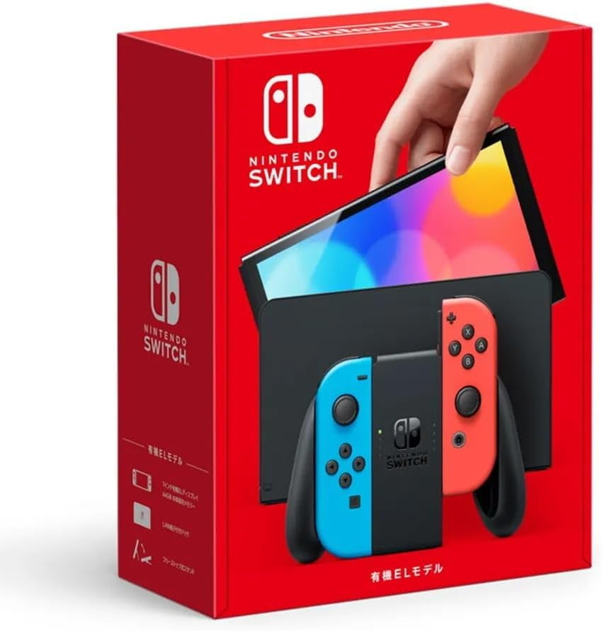 Nintendo Switch Console - OLED Model with Neon Blue and Red