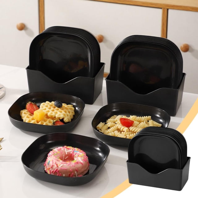Feltree Plates W 5.7Inch X L 5.7Inch Impregnable Dinner Plates Dishwasher Microwave Safe Plastic Plates Reusable Lightweight Plates for Kitchen Or Camping