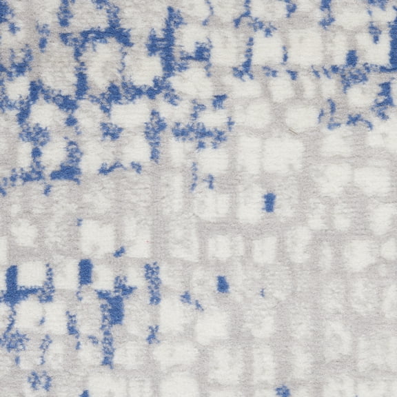 2' X 3' Ivory Blue and Gray Abstract Area Rug