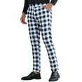 thumbnail image 5 of INSPIRE CHIC Plaid Pants for Men's Regular Fit Color Block Tartaned Pattern Dress Trousers, 5 of 6