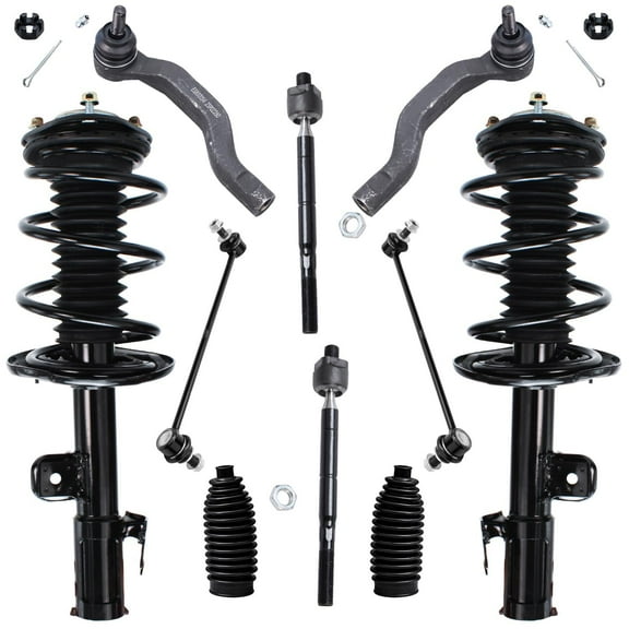 Detroit Axle - 2.4L & 2.5L Front Struts Kit for 2006-2012 Toyota RAV4, Struts & Coil Spring Tie Rods Sway Bars Boots 2007 2008 2009 2010 2011 Replacement Suspension Ready Struts Shocks Assembly