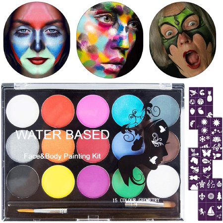 Body Paint Kit, 15 Colors Professional Cosplay Makeup Face Body Paint ...