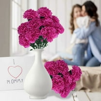 JeashCHAT Artificial Carnation Flowers Mother's Day Fake Carnation Bouquet Silk Flowers 18 inch Tall Carnations for Home Vase Table Centerpiece, Floral Arrangements