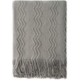 thumbnail image 1 of Throw Blanket Textured Solid Soft Sofa Couch Decorative Knitted Blanket, 50" x 60",Darkgrey, 1 of 7